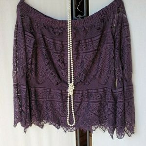 Gorgeous purple lace of the shoulder top